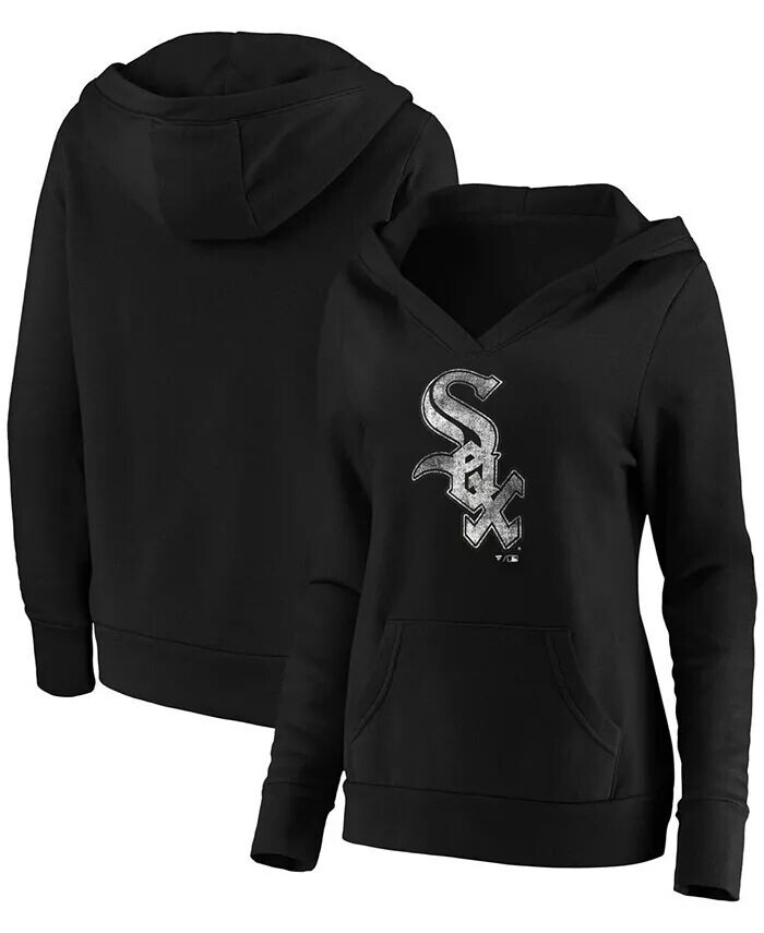 

Плюс размер Черный Chicago White Sox Core Team Кроссовер с v-образным вырезом Пуловер с капюшоном Fanatics