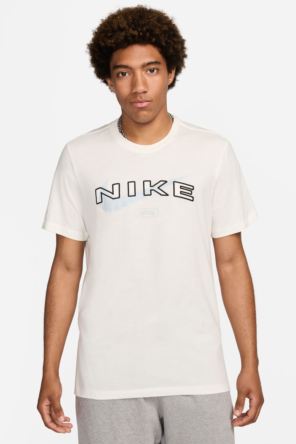 

Футболка из 100% хлопка со спортивным принтом Nike, бежевый
