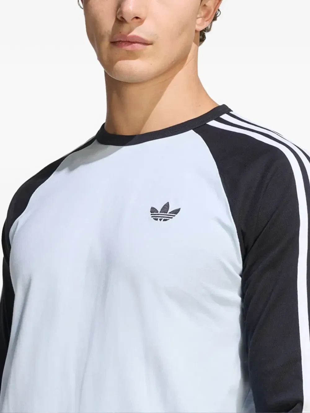Футболка с регланными рукавами и 3 полосками Adidas, синий — фото 4
