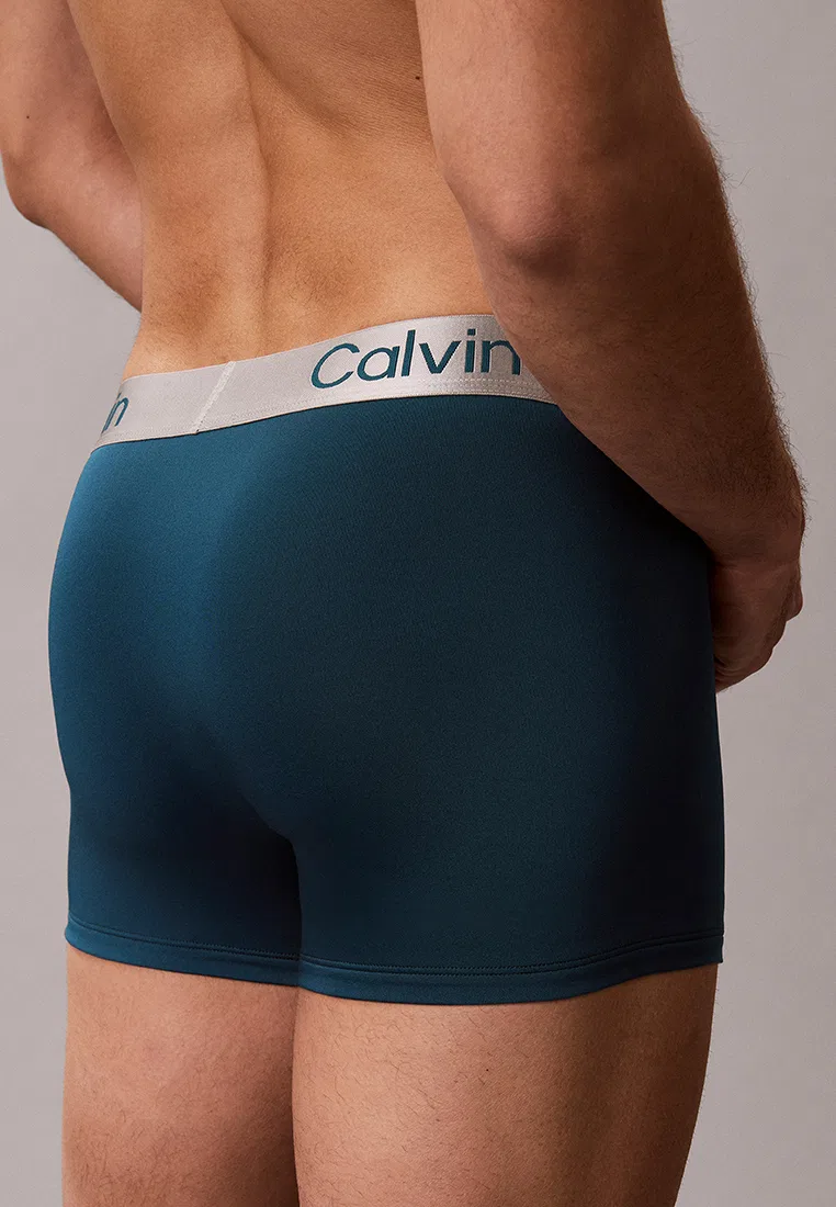 Трусы, микрофибра, набор 3 шт, Calvin Klein, бирюзовый/орнажевый — фото 3