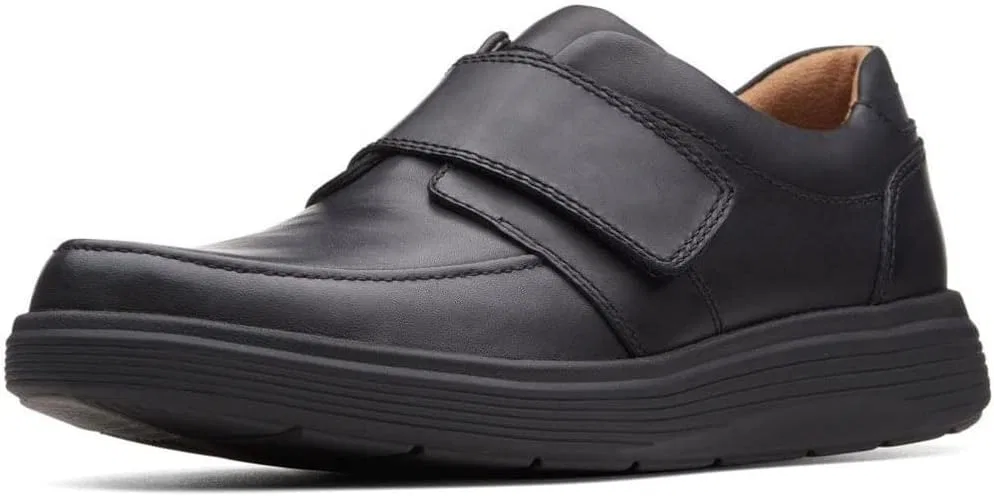 Мужские кожаные кроссовки Clarks с застежкой на липучке, Black