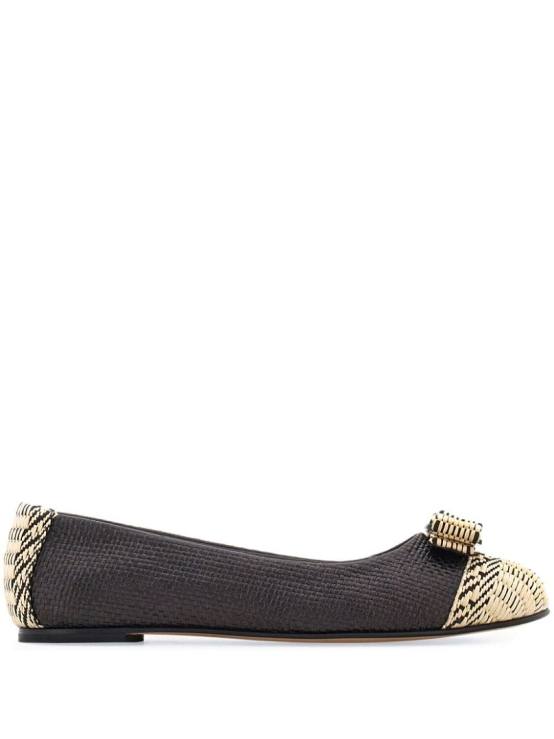 

Ferragamo балетки Varina из рафии, черный