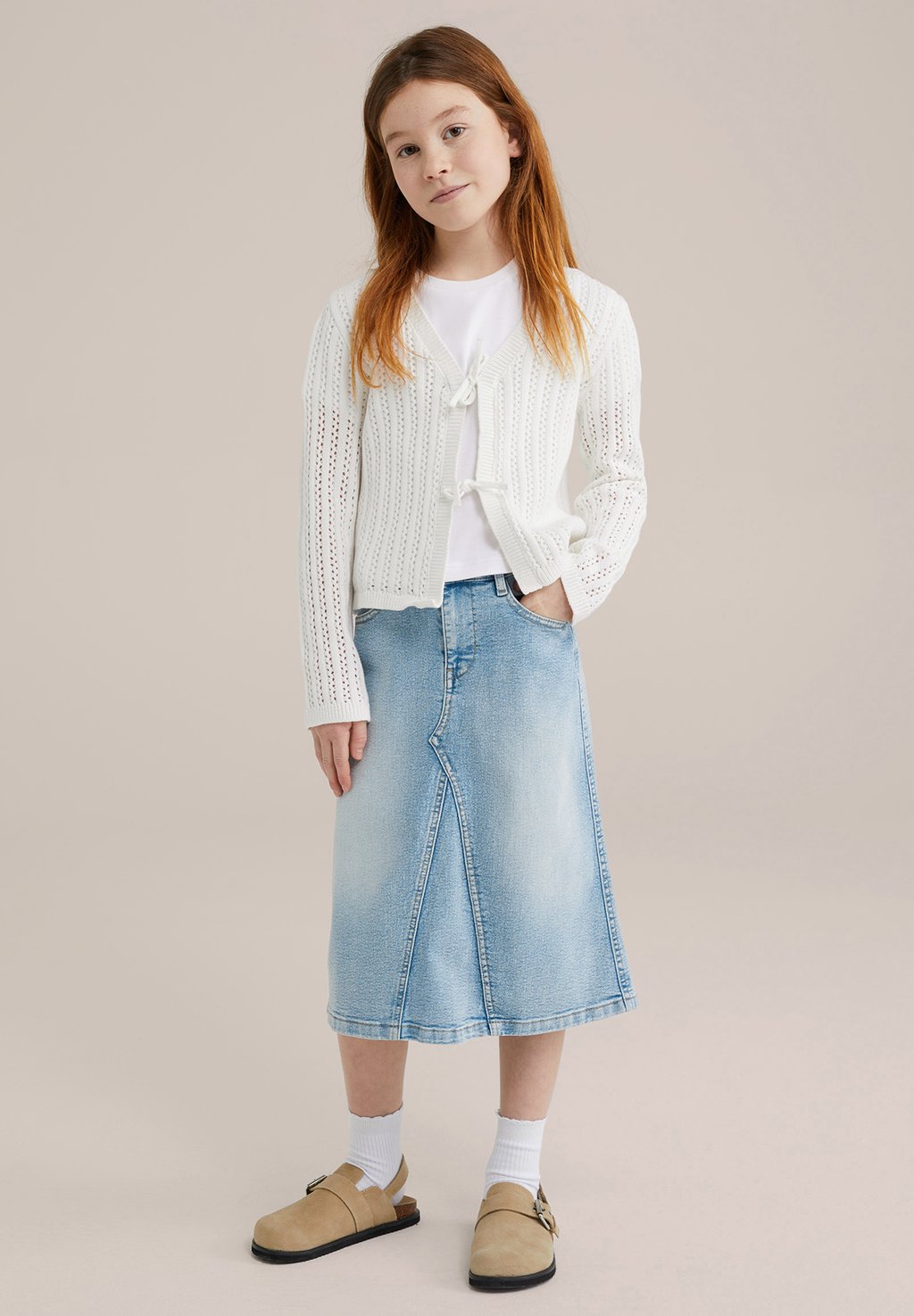 

Юбка из денима Gonna a campana WE Fashion, светло-голубой