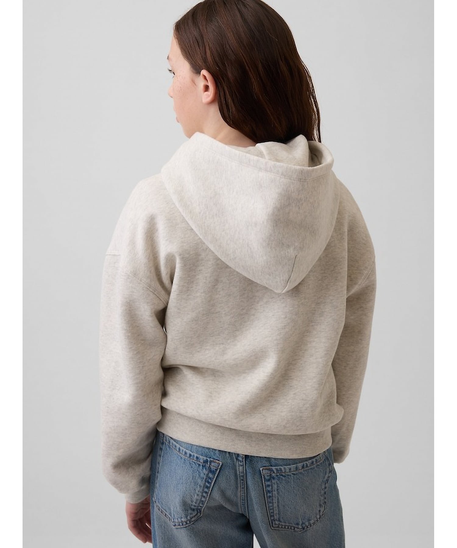 (K) Винтажная мягкая толстовка свободного кроя (детская) GAP, B03 LIGHT GREY HEATHER — фото 2