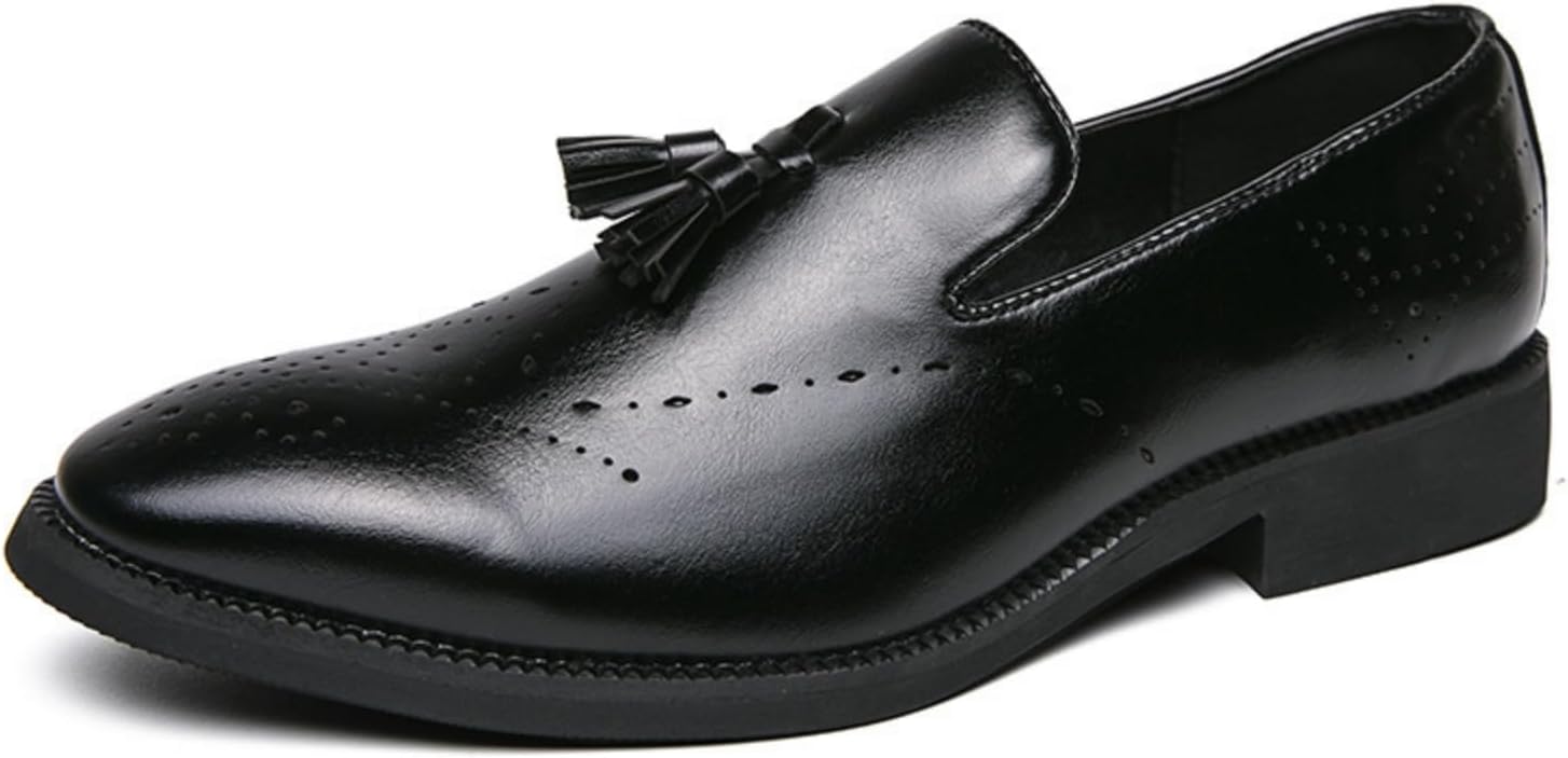 

Мужские кожаные лоферы с кисточками, без шнуровки, низкие, с заостренным носком, удобные, легкие, дышащие, с противоскользящей подошвой Yrzhgdl, черный