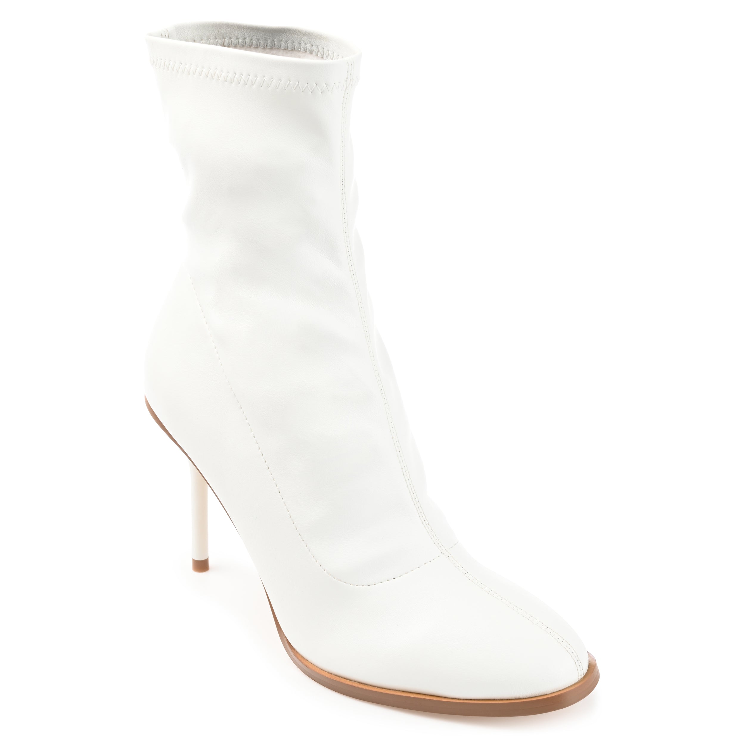 Женские ботильоны-шпильки Gizzel Almond Toe Stiletto с высокой посадкой на щиколотке из коллекции Journee, белый