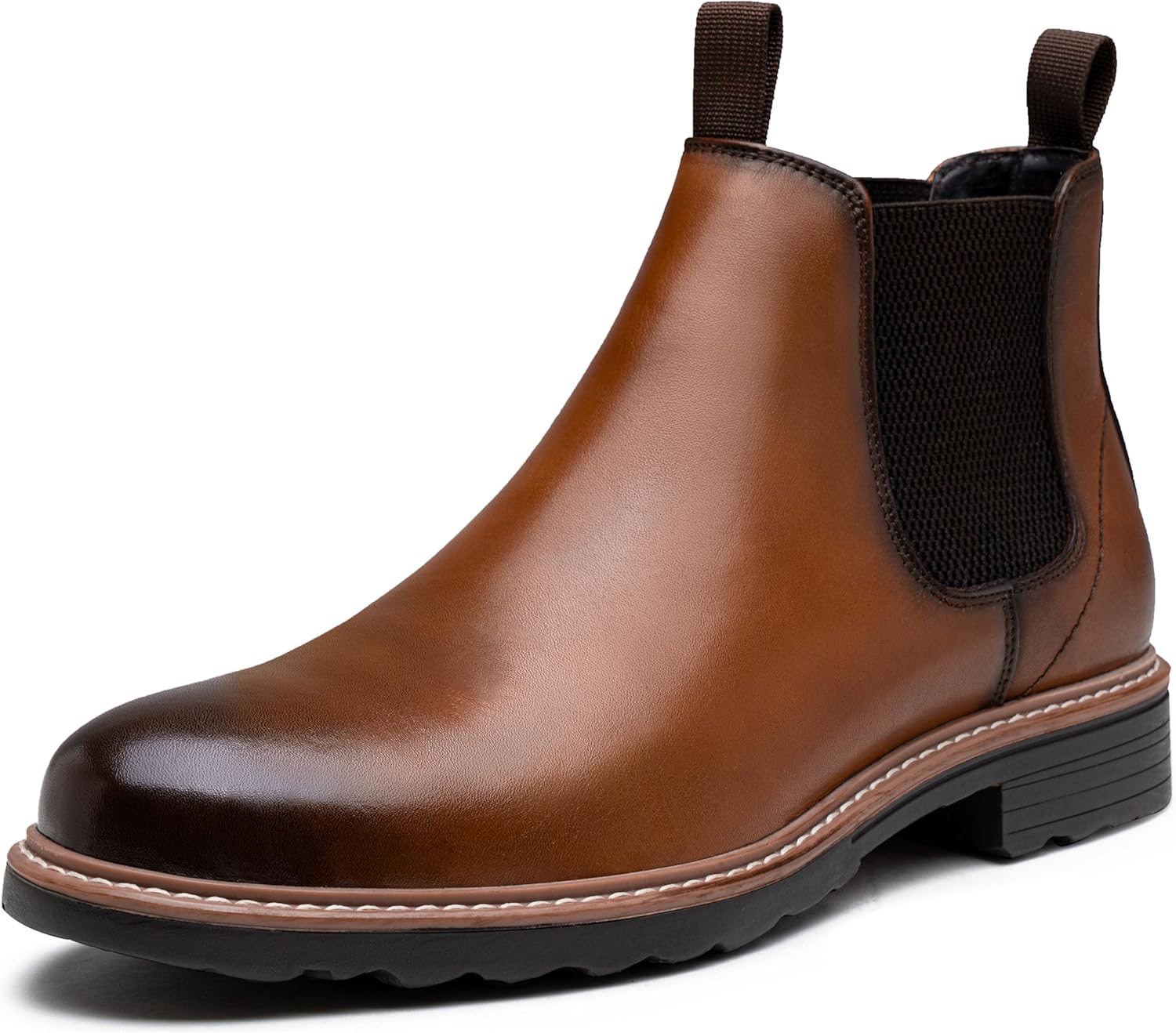 

Мужские ботинки челси Jousen, кожаные классические ботинки на щиколотке без шнурков, коричневый