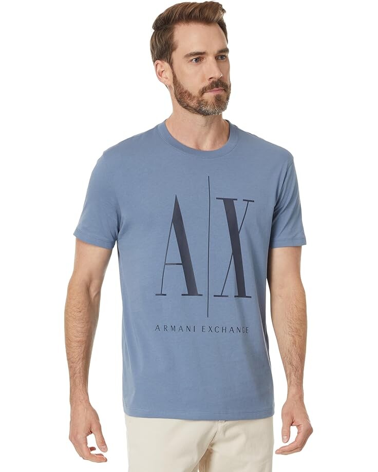 

Футболка Armani Exchange Regular Fit Cotton Jersey Ax Icon Logo Tee, синий