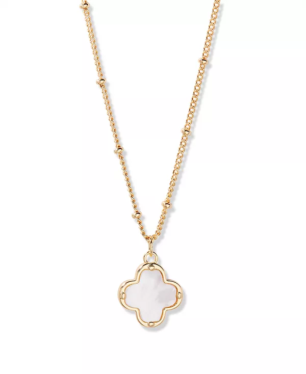 

Короткое позолоченное ожерелье с подвеской из культивированного жемчуга Chatham Clover Brook & York, gold