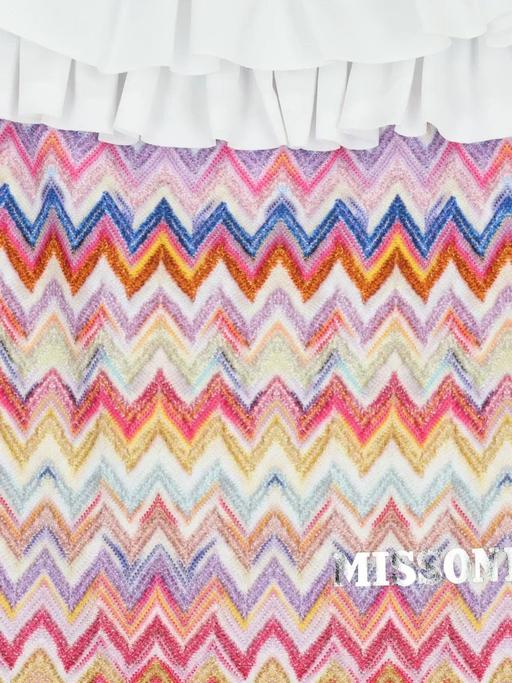 Купальник с оборками и зигзагообразным узором Missoni Kids, розовый — фото 3