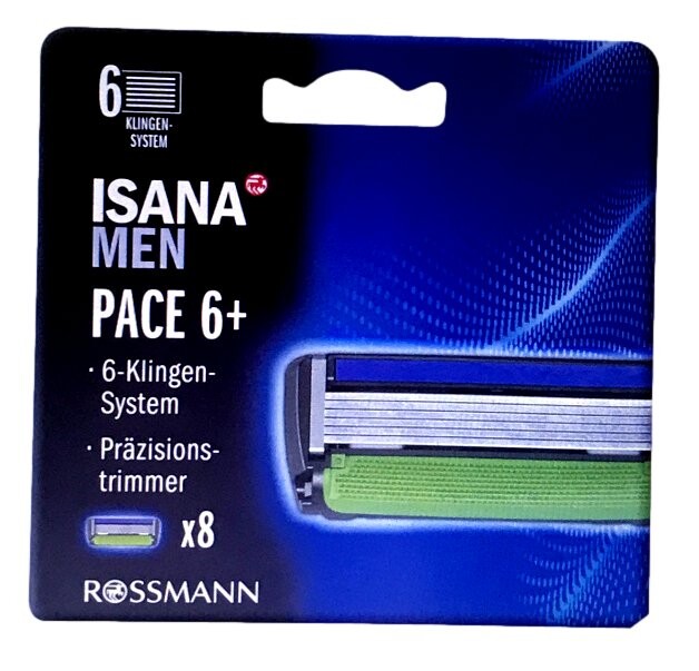 

Isana, Men Pace, Насадки для бритвы 6+, 8 шт