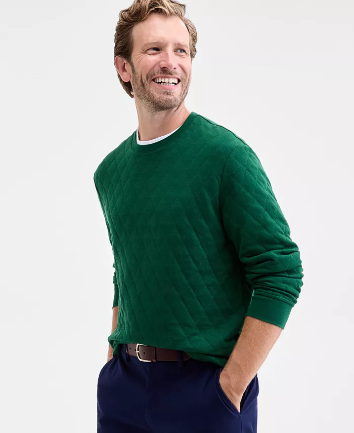 

Мужской стеганый свитер с круглым вырезом Club Room, зеленый