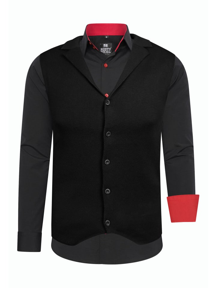 

Rusty Neal Комплект из рубашки и жилета (2 шт.) в черно-красном цвете