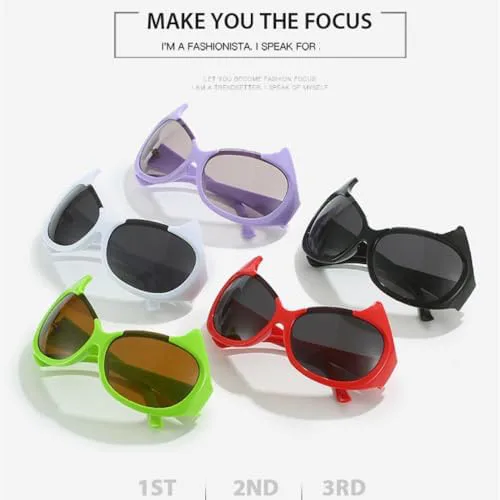 

Солнцезащитные очки «кошачий глаз» для женщин, винтажный стиль, панк-стиль, мужские солнцезащитные очки в полуободковой оправе, забавные очки на Хэллоуин MTZJH, C1