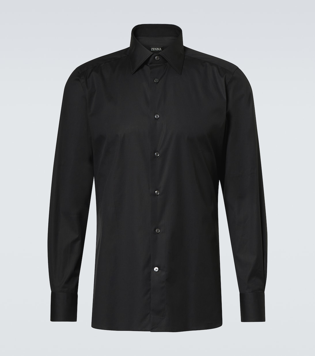 

Хлопковая рубашка с добавками Zegna, черный