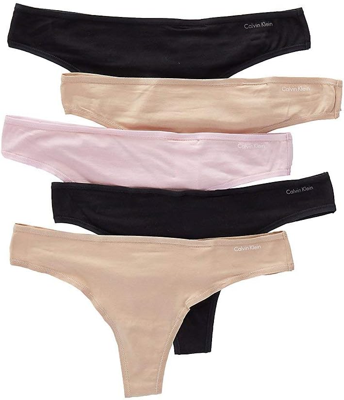 

Комплект из 5 трусиков-стрингов Calvin Klein Underwear, черный/черный/голый/голый/связанный, Black/Bare/Connected