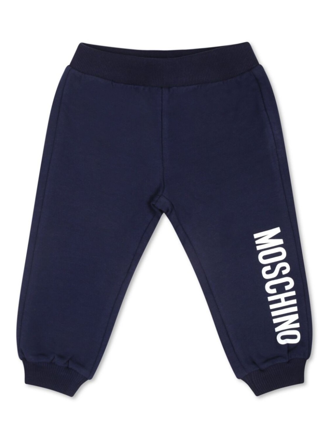 

Moschino Kids спортивные брюки из эластичного хлопка с логотипом, синий