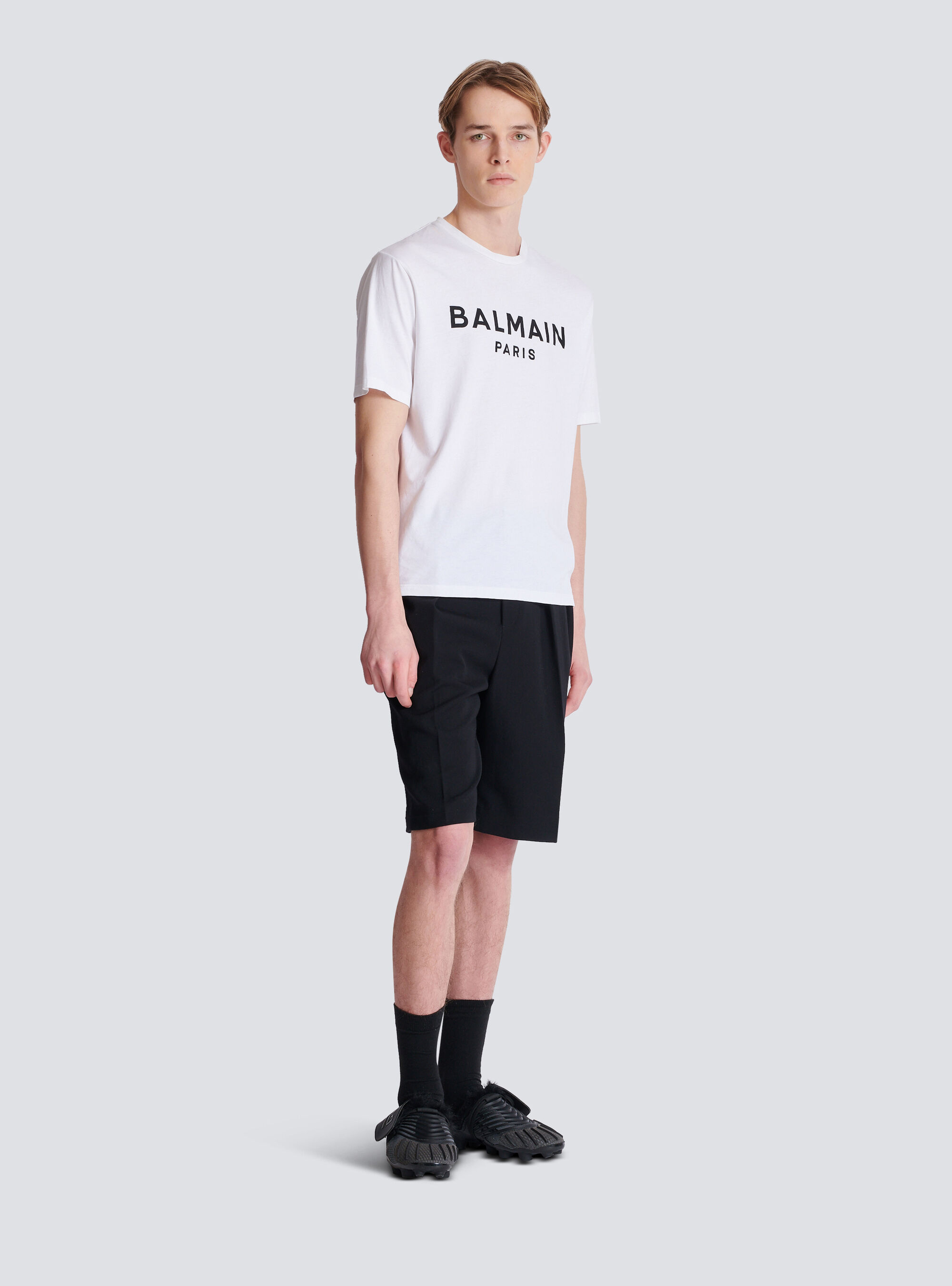 Футболка с принтом Balmain Paris, белый/темно-синий/черный/зеленый — фото 3