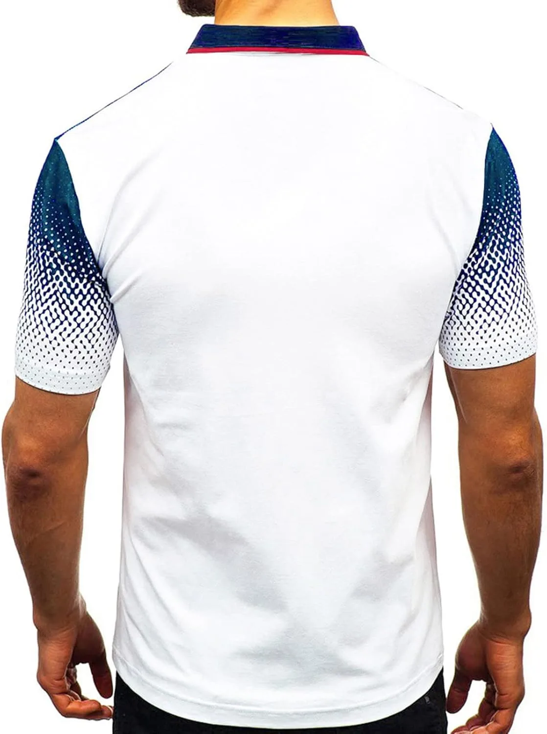 Мужская поло с коротким рукавом, градиентная, Slim Fit — фото 2