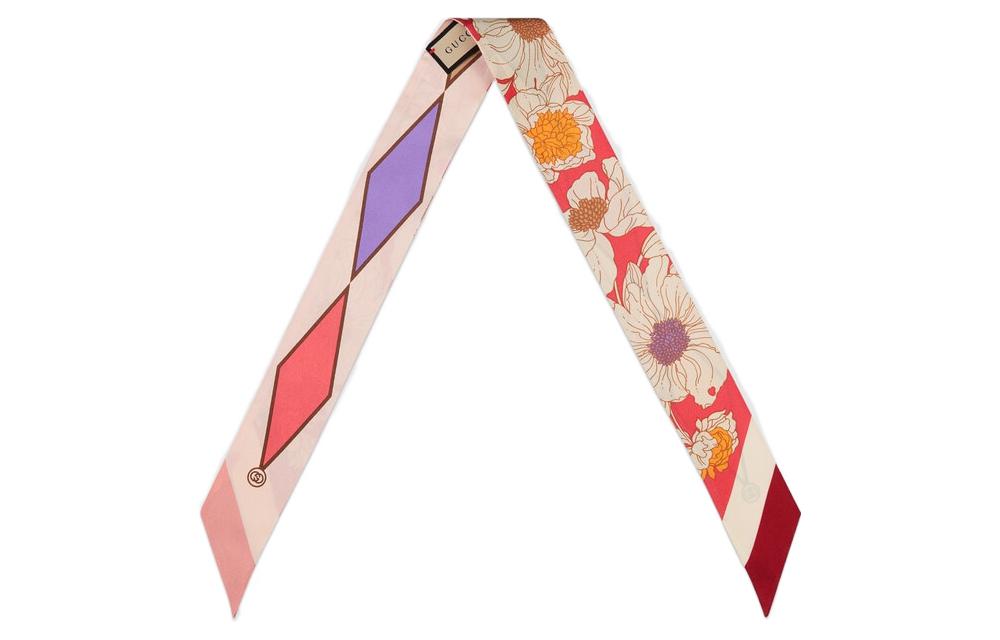 

GUCCI Шелковый платок Ловлайт серии в оранжево-красном цвете, Orange Red