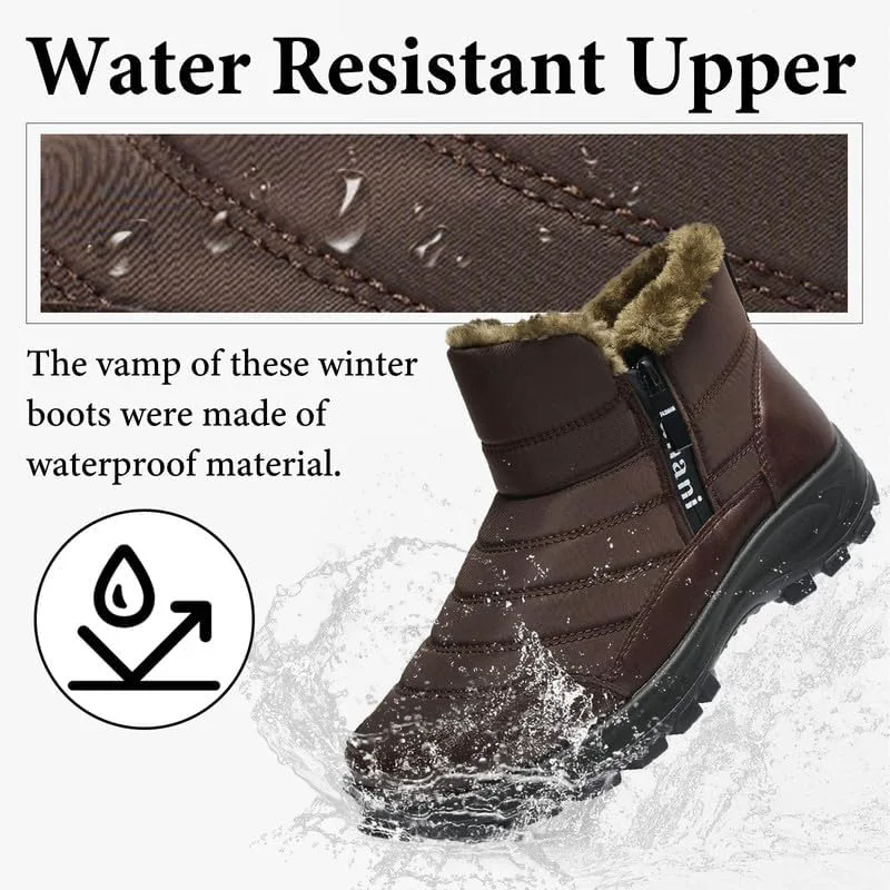 

Мужские зимние ботинки Hanani Mens с меховой подкладкой, утепленные, на щиколотку, застежка-молния, водонепроницаемые, для улицы, легкие и удобные, коричневый