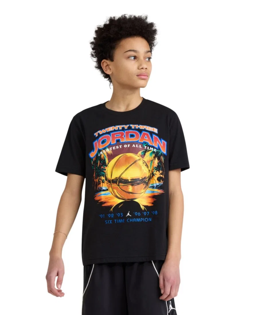 Детская футболка с коротким рукавом Venice Beach Hoops для мальчиков 8-20 лет Jordan, черный