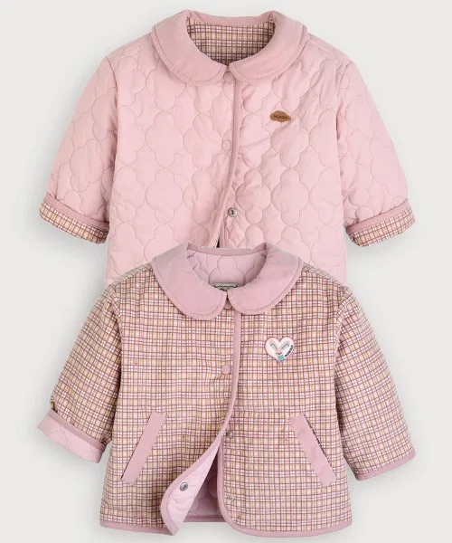 Детская куртка reversible quilted jacket moimoln розовая