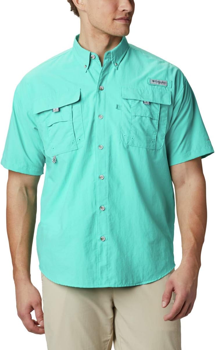 

Рубашка Columbia Men's PFG Bahama II с коротким рукавом, Bright Aqua