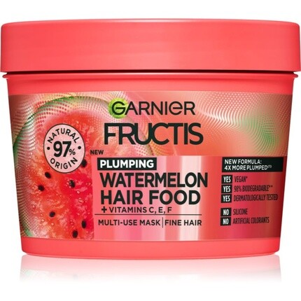 

Маска для волос Garnier Fructis Watermelon Hair Food - 390 мл, для нежных и ослабленных волос