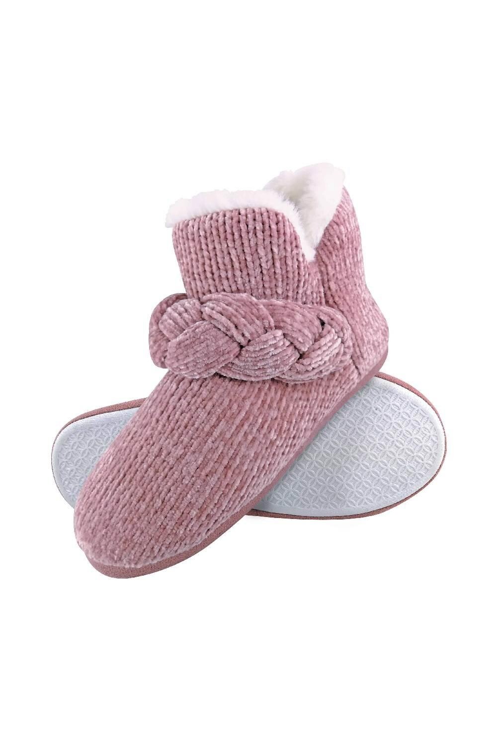 Вязаные теплые мягкие флисовые плюшевые сапоги, пинетки, тапочки Dunlop, розовый