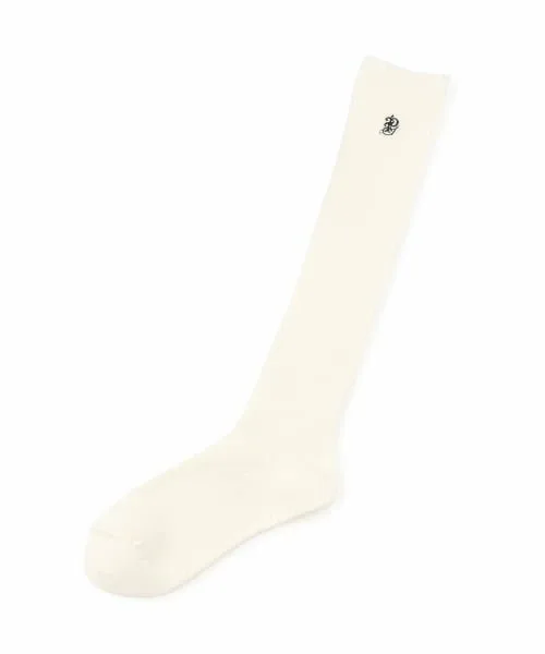 Тонкие ребристые гольфы до колен Pom ponette junior, Off white — фото 2