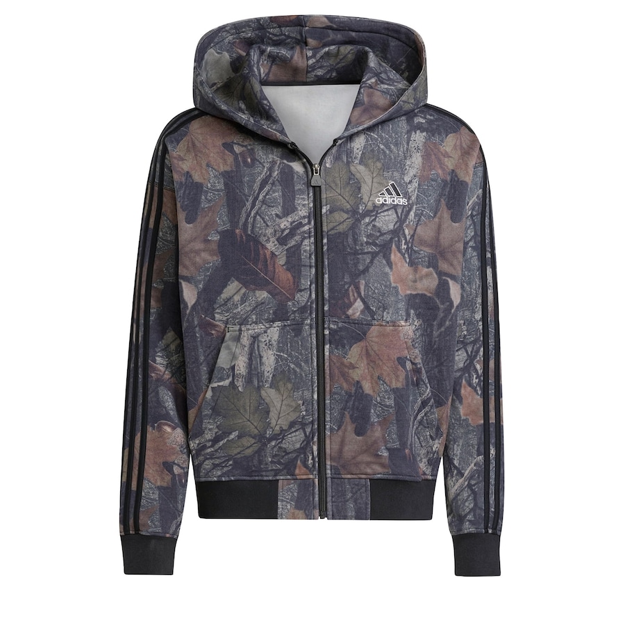 Толстовка с капюшоном на молнии ADIDAS ORIGINALS Camo Hooded, черный