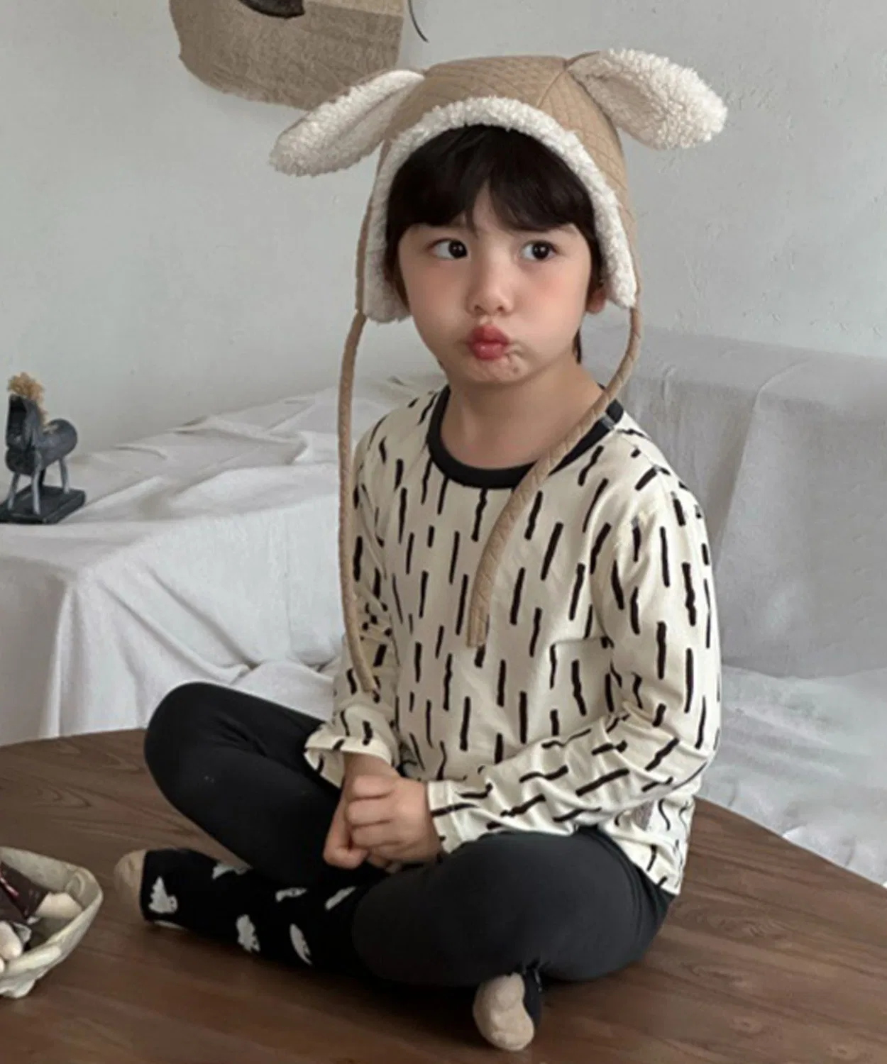 Детский комплект пижамы Aimoha Kids с длинным рукавом, клетчатый, светло-бежевый