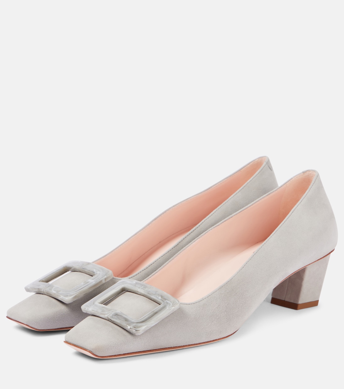 Туфли-лодочки Belle Vivier 45 из кожи Roger Vivier, Grigio Chiaro — фото 4
