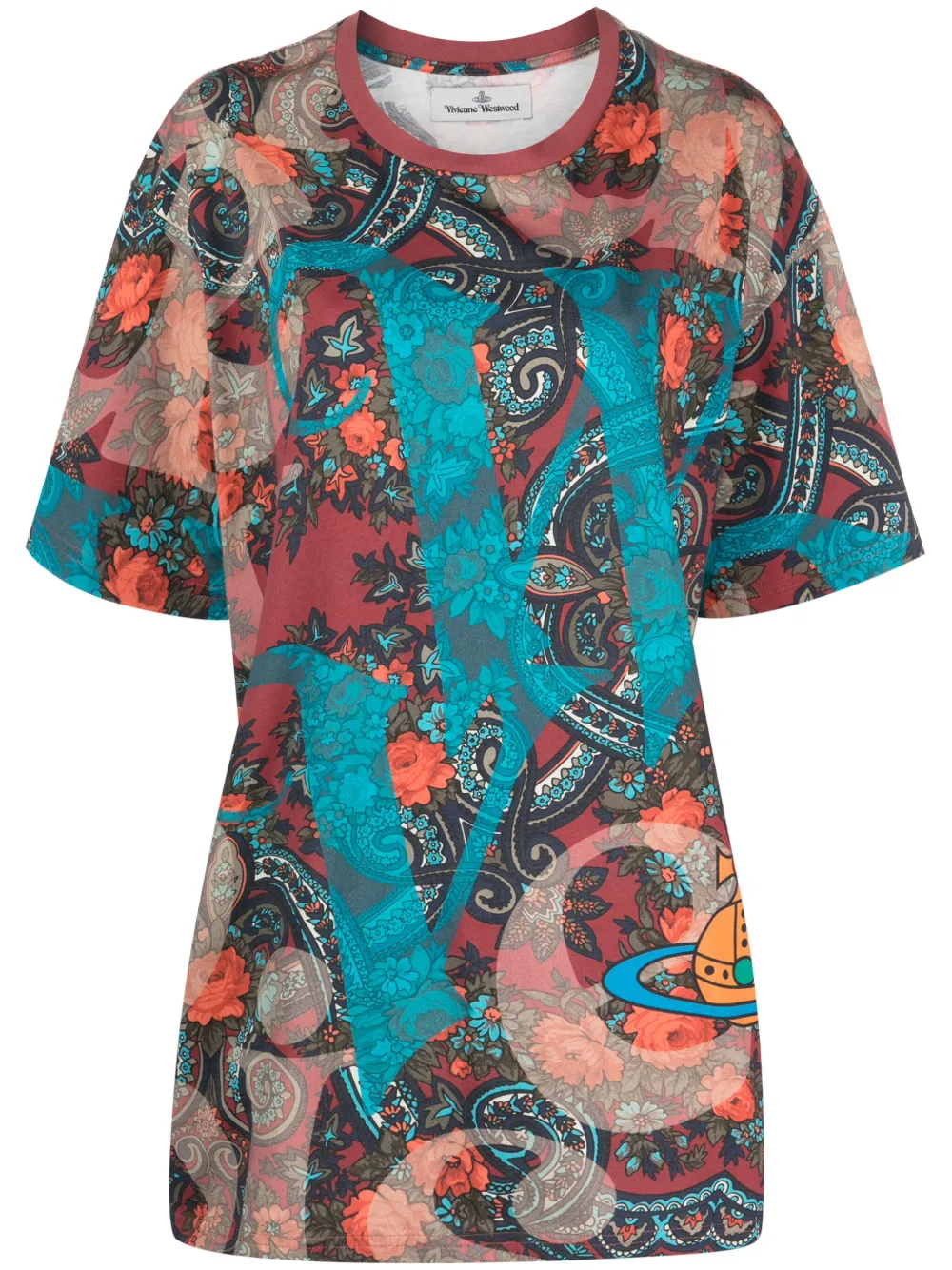 

Футболка с цветочным принтом Vivienne Westwood, розовый