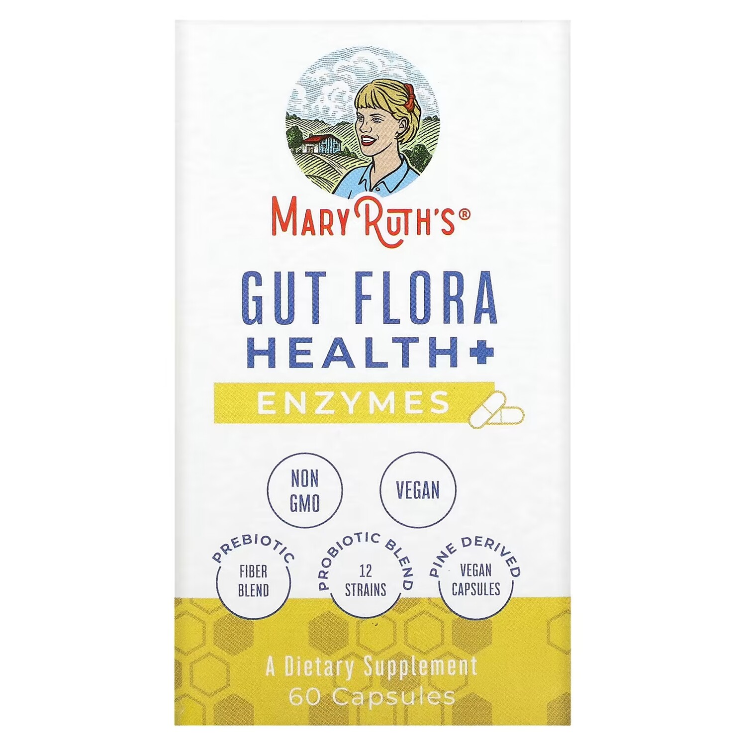 

Ферменты для поддержки ЖКТ MaryRuth's Gut Flora Health + Enzymes, 60 капсул