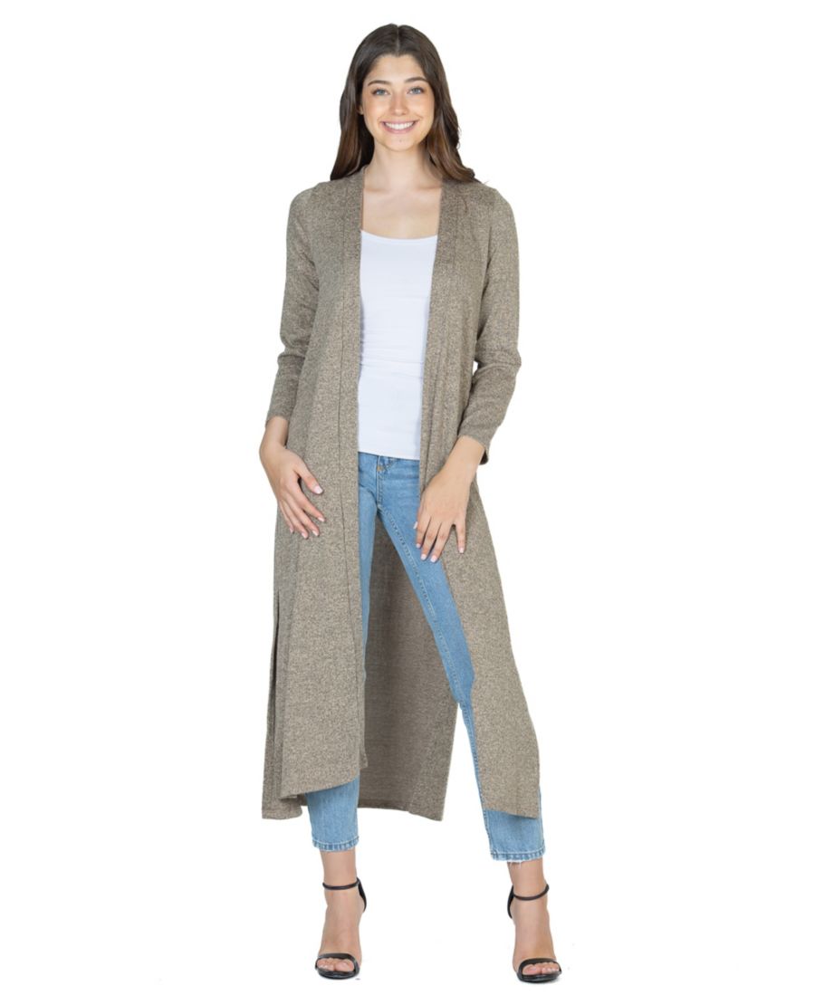 

Женский вязаный кардиган с рукавами три четверти в форме колокола 24seven Comfort Apparel, Taupe