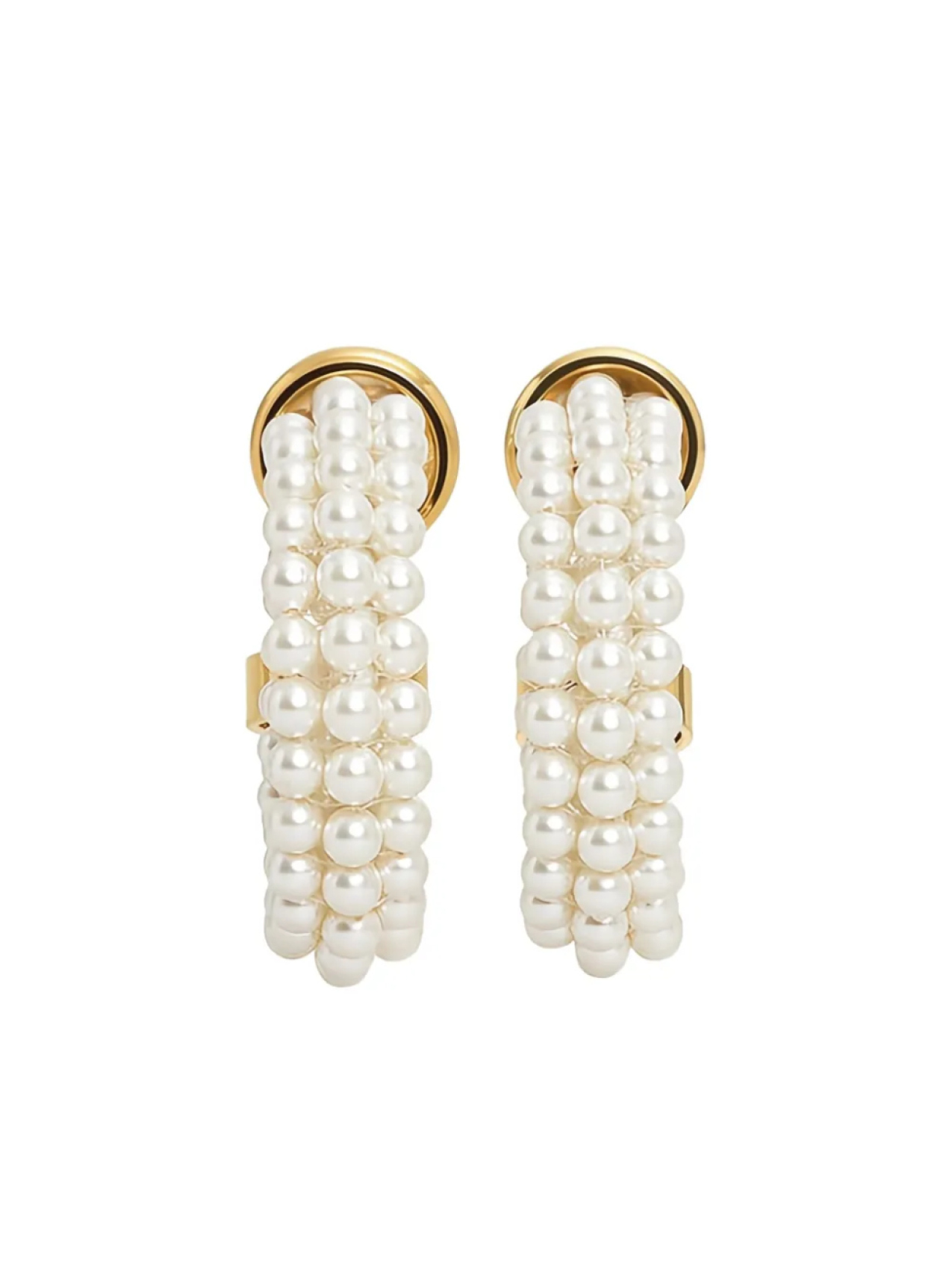

Серьги-кольца Alaïa из стеклянного жемчуга, золотой