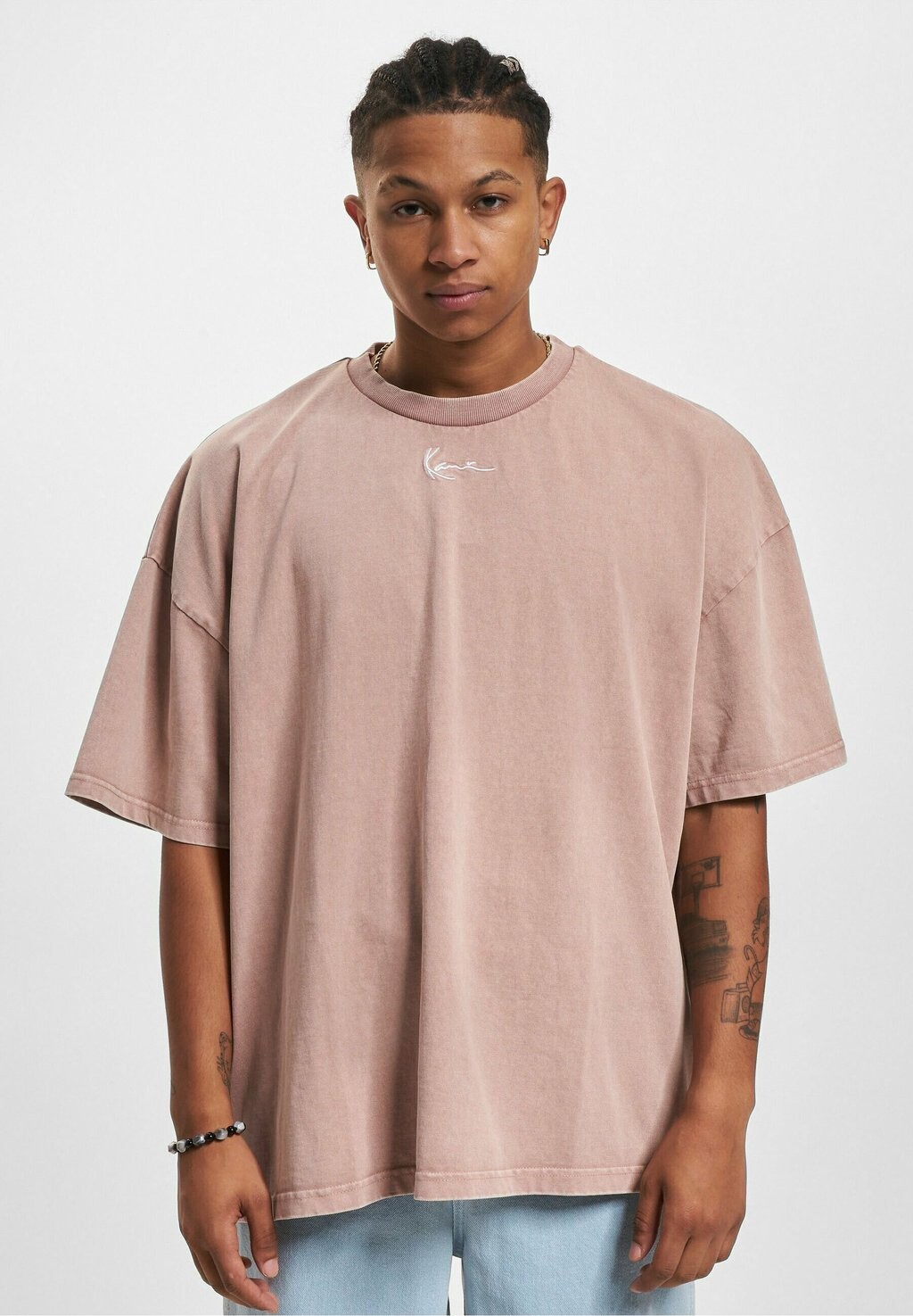 

Базовая футболка Small Signature Heavywashed Boxy Karl Kani, цвет sand