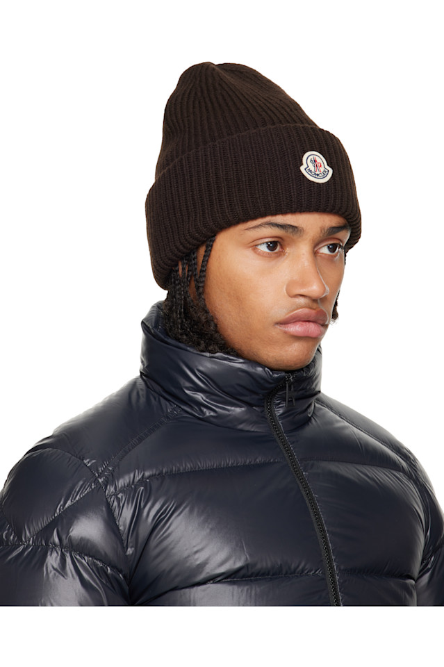 Moncler Шапка из коричневой шерсти и кашемира — фото 2