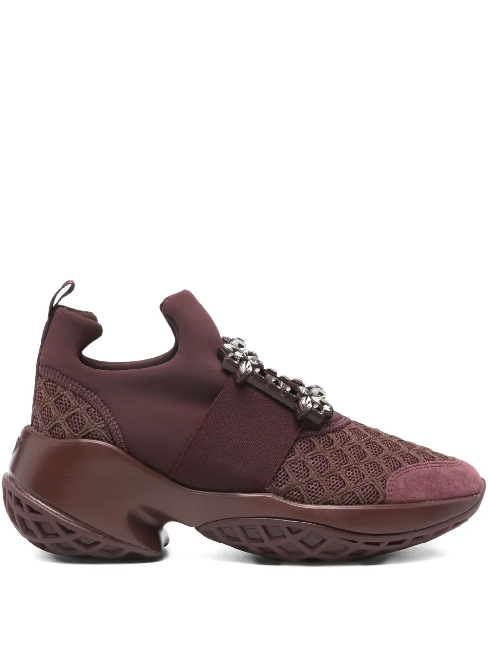 Кроссовки с кристаллами Roger Vivier, коричневый