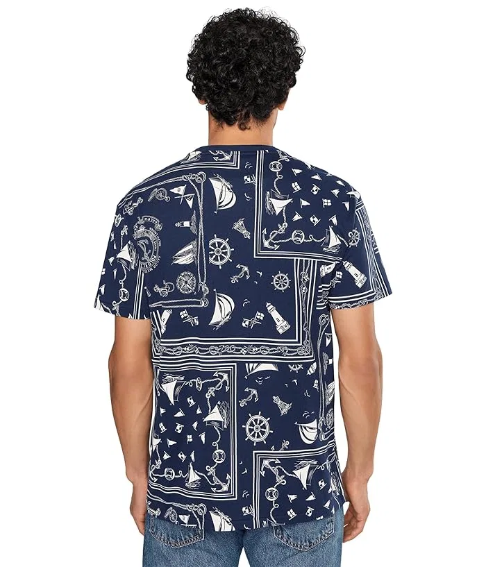 Футболка Classic Fit с принтом Polo Ralph Lauren, Nautical Bandana Patchwork/Newport Navy — фото 4