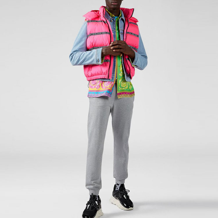 Вязаные спортивные штаны мужские серые VERSACE — фото 4