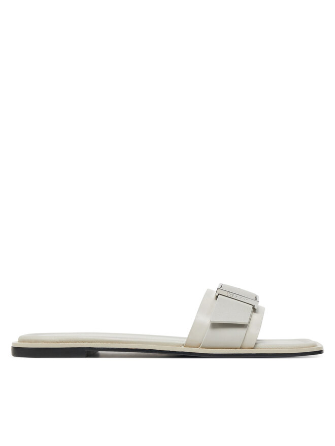 Мюли Flat Slide W/Buckle - Lth HW0HW02490 Calvin Klein, серый