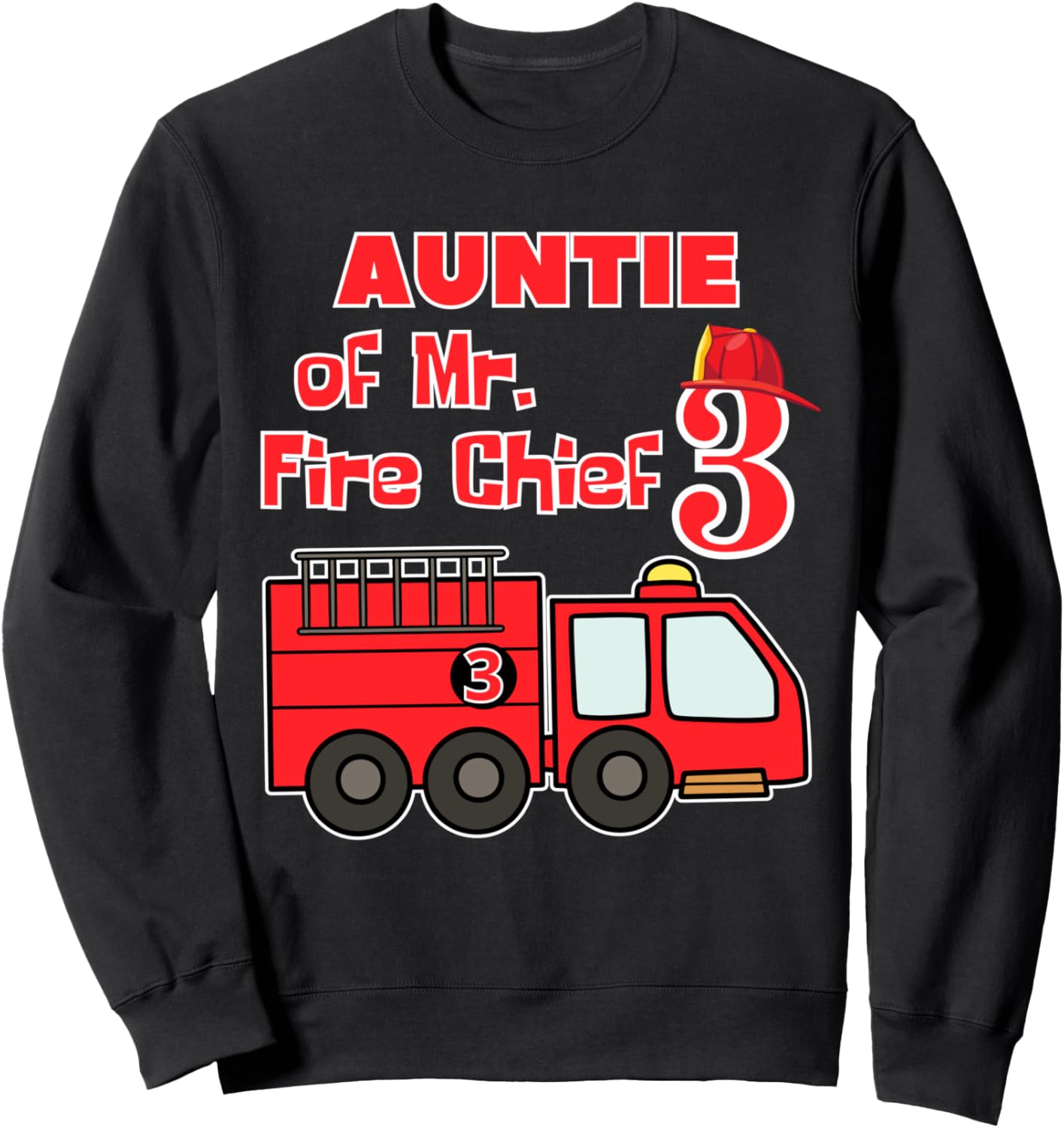 

Тетя, мне 3 года, дежурный начальник пожарной охраны, пожарная машина, толстовка для детского дня рождения Family Look Firetrucks Apparel Decoration Gifts, черный