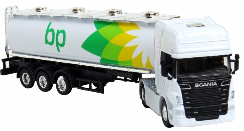 

Автомобиль Resorak Tir Bp Scania Truck с полуприцепом-цистерной Модель 1:64 PakaNiemowlaka