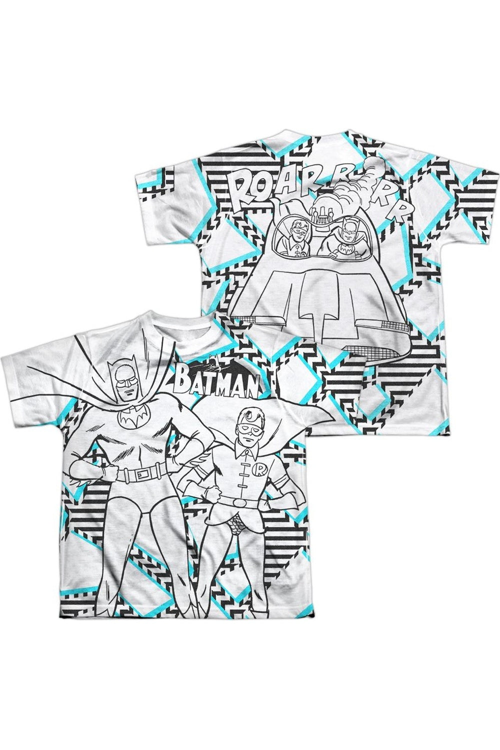 

Футболка с принтом Batman Gaudy Bat (спереди и сзади) для детей с коротким рукавом Gildan, белый