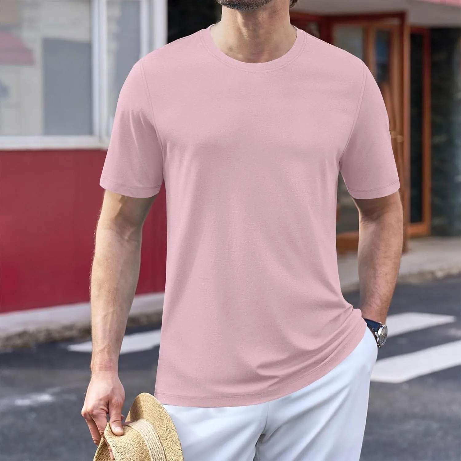 Мужская футболка Raglan с коротким рукавом и круглым вырезом, Heavyweight Cotton, Moisture Wicking — фото 2