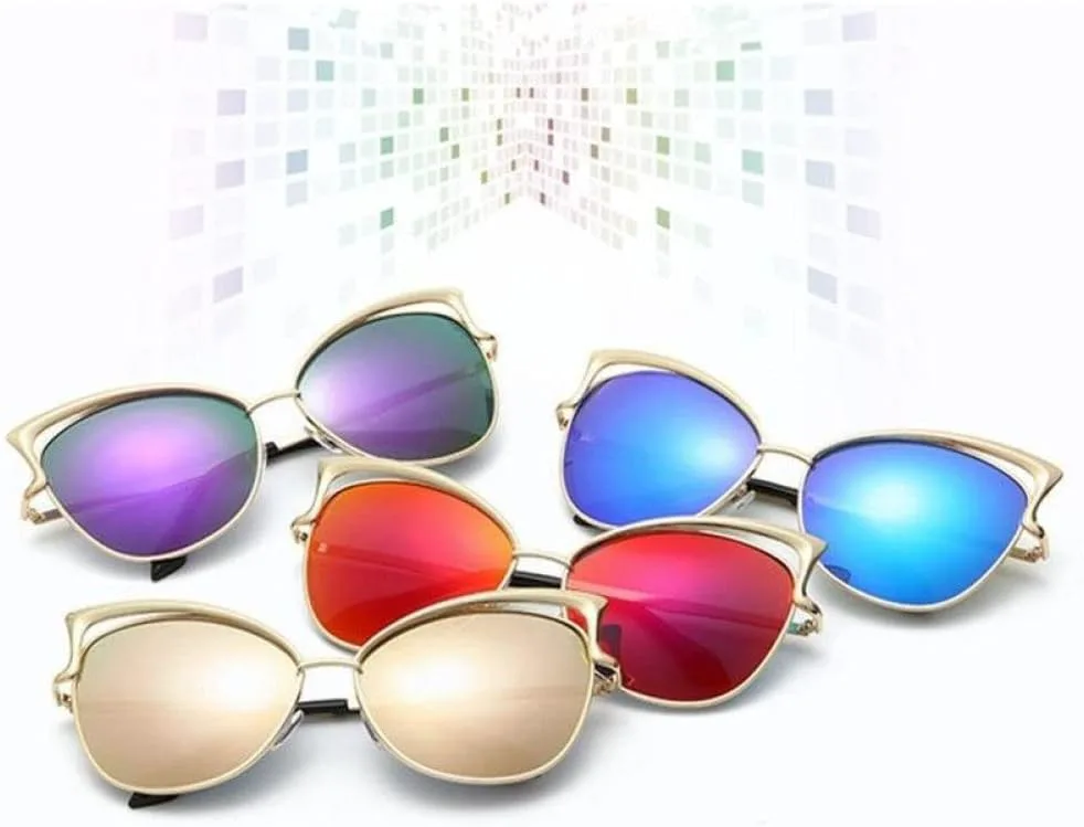 

Женские солнцезащитные очки «кошачий глаз» с алюминиевой оправой и защитой от УФ-излучения UV400. Ретро-солнцезащитные очки «кошачий глаз» для девочек generic, 3