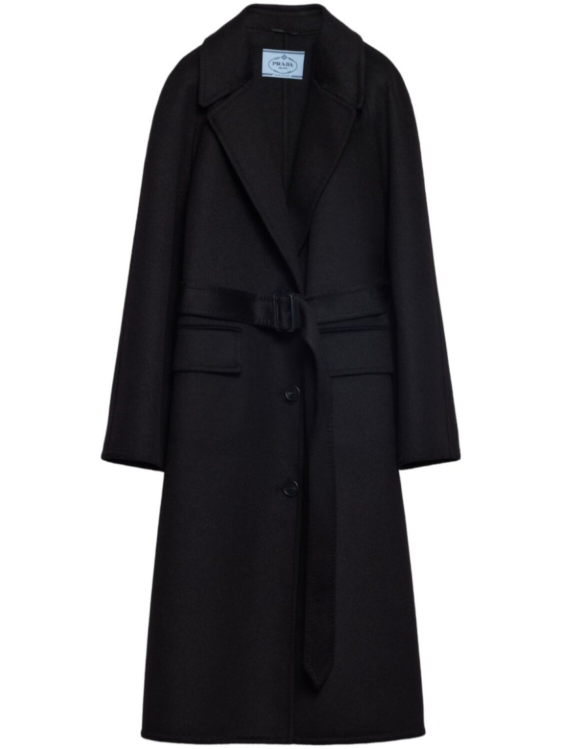

Однобортное пальто Prada, черный